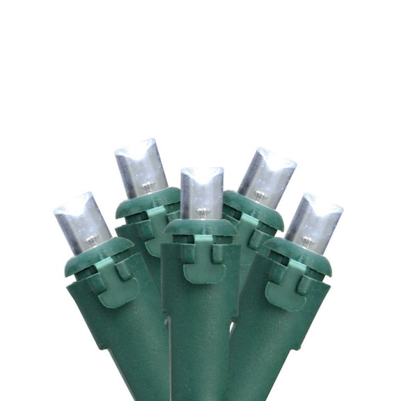 White LED Wide Angle Christmas Lights - Green Wire