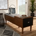 thumbnail image 1 of White Label Maat Entryway Storage Bench with Cushion and Drawer, Oak/Espresso, 1 of 20