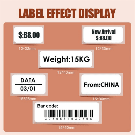 White Label Paper for D11 D110 D101 Label Maker 3Rolls White 12x40mm Waterproof, Self-Adhesive Tape Replacement