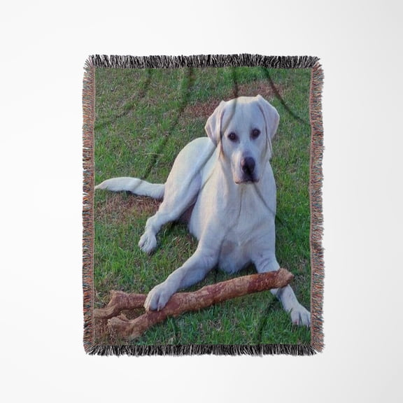 White Labrador Retriever  , Woven Blanket