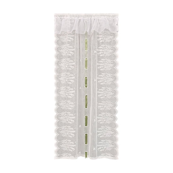 White Lace Curtains,Tie Up Curtains for Bathroom,Kitchen, Small Cafe Windows