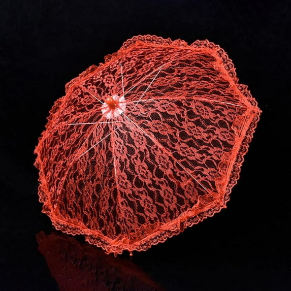 White Lace Parasol Umbrella, Wedding Accessories Umbrellas for Bridesmaids and Flower Girls Photo Prop