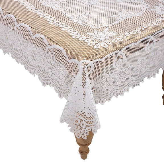 White Lace Polyester Tablecloth