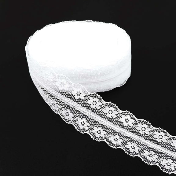 White Lace Ribbon Net Lace Trim for Wedding Party Christmas Decorations DIY Hair Bows Sewing Fabric