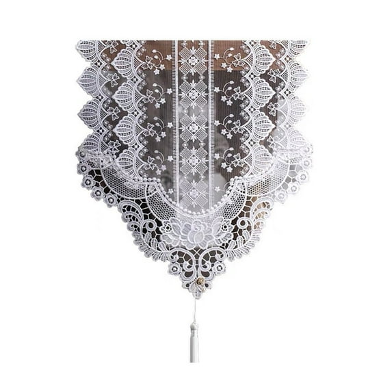 White Lace Table Runner Elegant Desktop Decor Table Writing Desk Teapoy Ornament 35*210cm