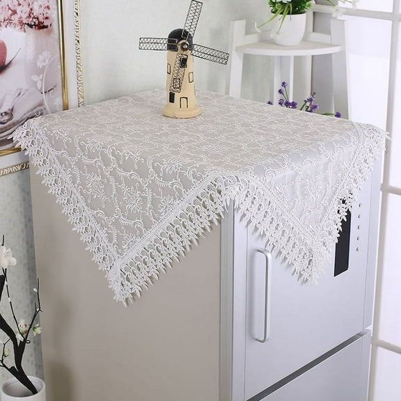 White Lace Tablecloth, Small Table Cloth, Embroidered Coffee Table Cover, Bedside Table Runner Home Bedside Nightstand Tabletop Decoration