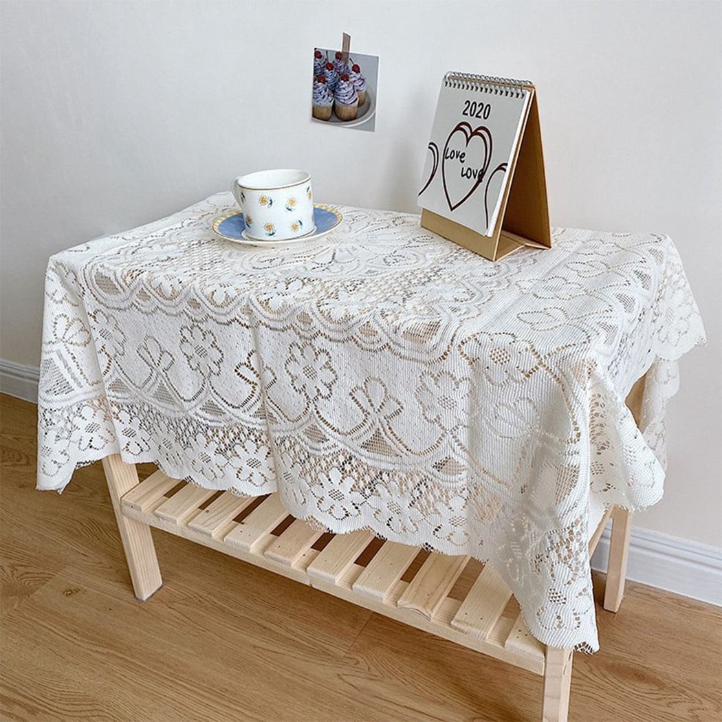 White Lace Tablecloth for Table Lace Tablecloths Lace Table Covers for  Kitchen Wedding Party Decoration,48x48inch - Walmart.com, image size:1050x1050