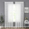 thumbnail image 1 of White Lace Window Curtains Vintage Floral Sheer Curtain Panels 95 inch for Living Room Bedroom Elegant Light Filtering White Drapes Window Treatment Sets Rod Pocket 2 Panels 52" Wx95 L, 1 of 8