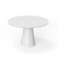 thumbnail image 1 of White Lacquer Top 36" Round Dining Table w/White Powder Coating Pedestal Base, 1 of 8