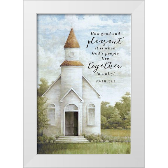 White Ladder 11x14 White Modern Wood Framed Museum Art Print Titled - Live Together in Unity