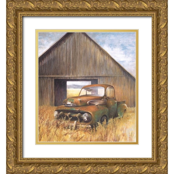 White Ladder 15x16 Gold Ornate Wood Framed with Double Matting Museum Art Print Titled - Permanent Parking Spot
