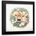 thumbnail image 1 of White Ladder 20x20 Black Modern Framed Museum Art Print Titled - Floral Wreath Calf, 1 of 5