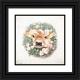 thumbnail image 1 of White Ladder 20x20 Black Ornate Wood Framed with Double Matting Museum Art Print Titled - Floral Wreath Calf, 1 of 4