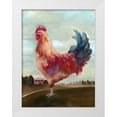 thumbnail image 1 of White Ladder 25x32 White Modern Wood Framed Museum Art Print Titled - Hillside Rooster II, 1 of 4