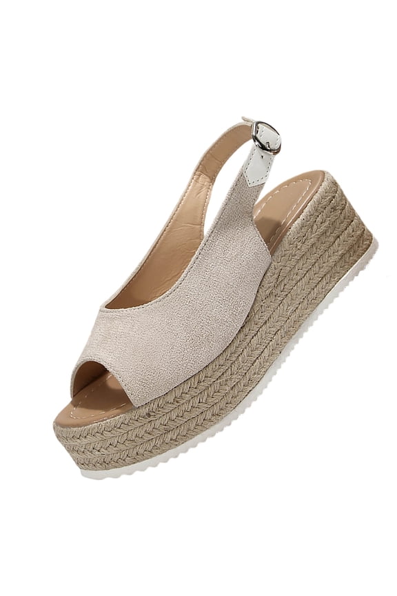 White Ladies Beach Wedge Sandals Thick Sole Chunky Heel Outdoor Casual Non Slip Comfortable Everyday Retro Soft Cushion Use All Day