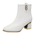 thumbnail image 1 of White Ladies Casual Mid-Calf Boots With Zipper And Mesh Material For Lightweight And Comfortable Wear, 1 of 5