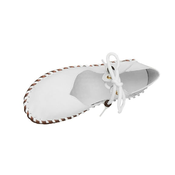 White Ladies Casual Spring Footwear With Breathable Shallow Mouth And Flat Sole For Slip On Ease And Work Settings