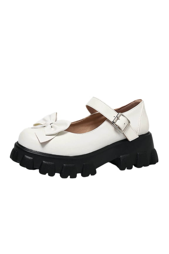 White Ladies Chunky Loafers Thick Sole College Style Versatile Spring Summer 2026 Chic Shoes