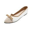 thumbnail image 1 of White Ladies Fashion Flat Shoes With Bow Detail Flexible Sole Breathable Upper For Daily Comfort, 1 of 9