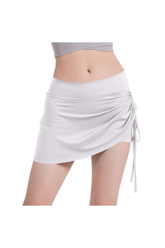 White Ladies High Leg Butt Lifting Booty Shorts 2 Piece Pencil Midi Skirts Pants Shorts 2PC Sets for Women Track Athletic Yoga Matching 2PC Sets 2026 L