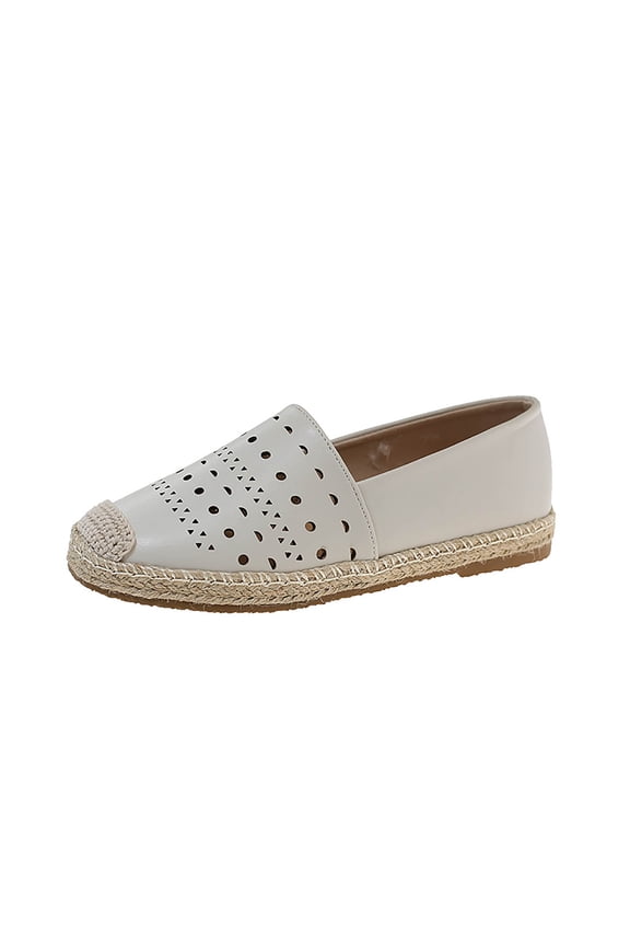 White Ladies Pointed Toe Flats Slip-On Casual Comfortable Vintage Soft Sole Low Top Shoes