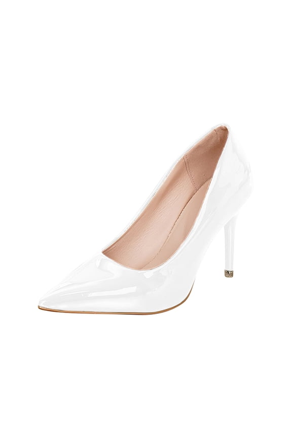 White Ladies Pointed Toe Pumps With Slim Heel For Stylish And Comfortable Daily Use