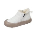 thumbnail image 1 of White Women'S Snow Boots Slip On Winter Warm Comfortable Round Toe Flat Non-Slip Lightweight 1.2 Lbs, 1 of 9
