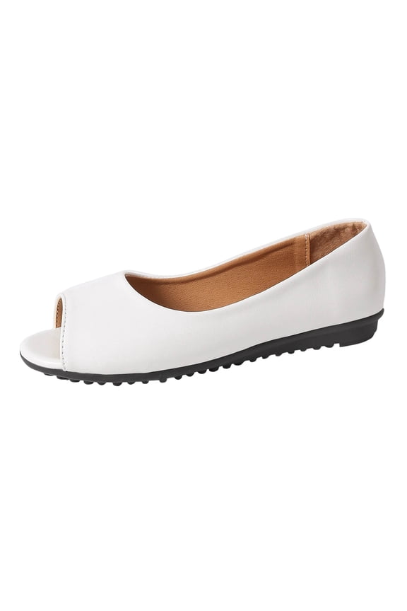 White Womens Slippers Sandals Slip On Flat Mule Open Toe Casual Outdoor Spring Summer Comfort Slide Walking Footwear Eu Size 43 Uk 7.5 Us 9.5 1 Pc