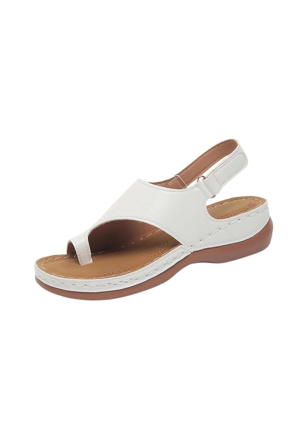White Ladies Summer Open Toe Wedge Heel Sandals Thick Platform Comfort Casual Slides Footwear