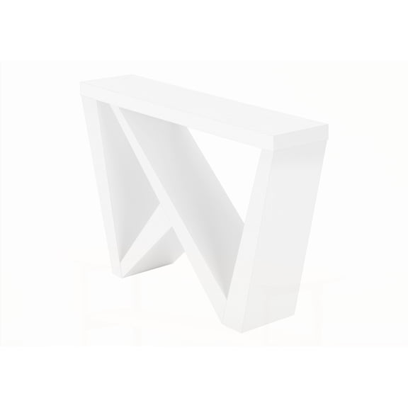 White Laminate Narrow Accent Table for Living Room & Bedroom|Extra-Thick Panel Construction|Assembly Required