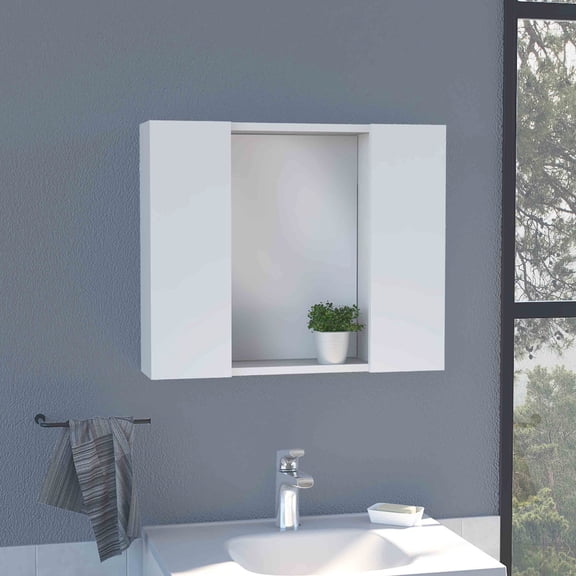 White Laminated Particle Board | Over Sink or Toilet Use | Easy Assembly & Durable Storage