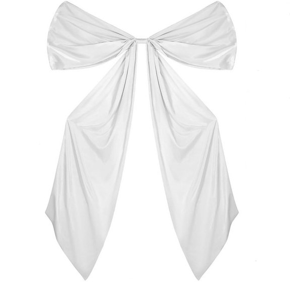 White Large Bow Decor, Giant Bow for Backdrop Big White Bow Large Satin Ribbon Bow Wall Decor, Washable Reusable Fabric Bow