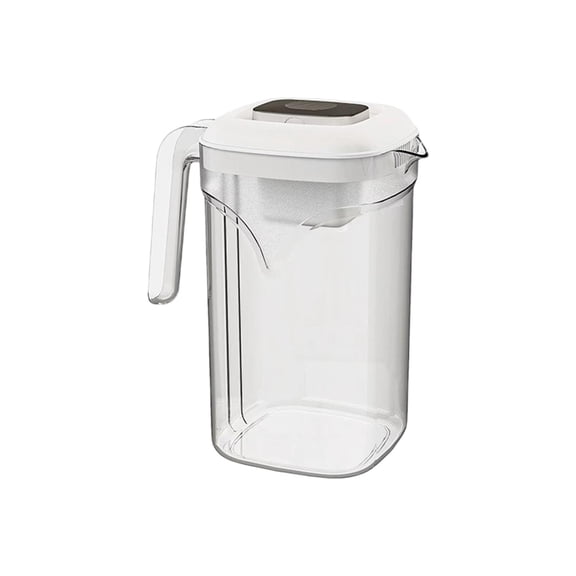White Large Capacity Cold Drink Jug Plastic Pitcher 2200 Ml For Juice Iced Tea 7.9X4.9X4.9 Inches White