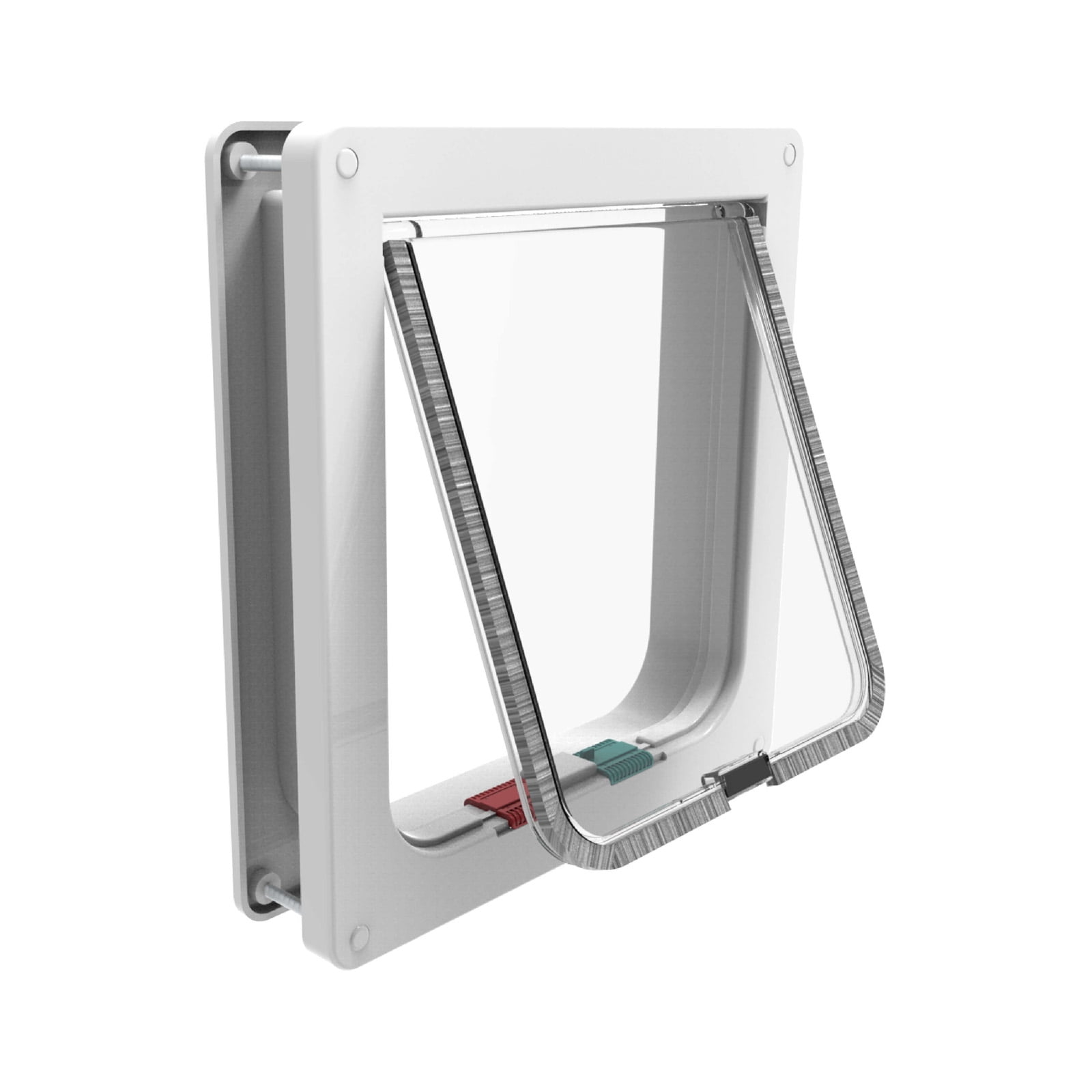 Large White Plastic Pet Door with Magnetic Lock
