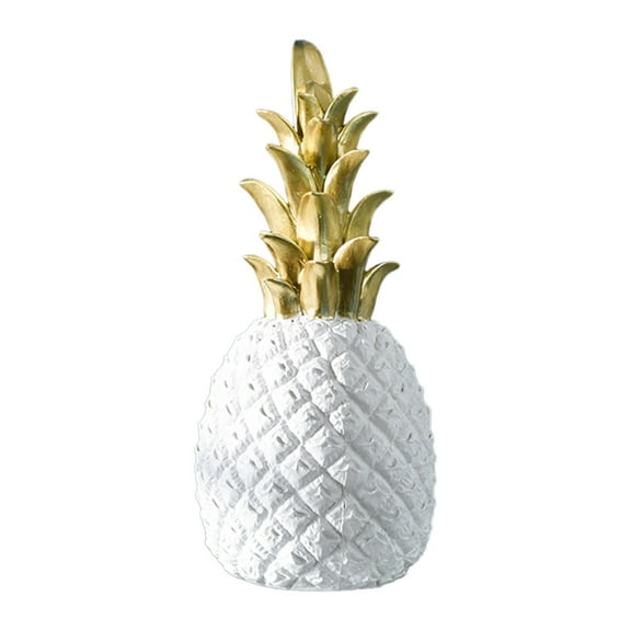 White Large Gold Pineapple Ornament Modern Living Room Wine Cabinet Display Desktop Decoration Resin White Gold