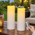 Outside Timer White Large Outdoor Waterproof Candles with Timer Remote 2 Pack ...