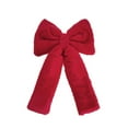 thumbnail image 1 of White Large Plush Velvet Bow 27-Inch Christmas Tree Topper for Holiday Decorations Door Window Wreath Garland, Red, Bow, 1 of 9