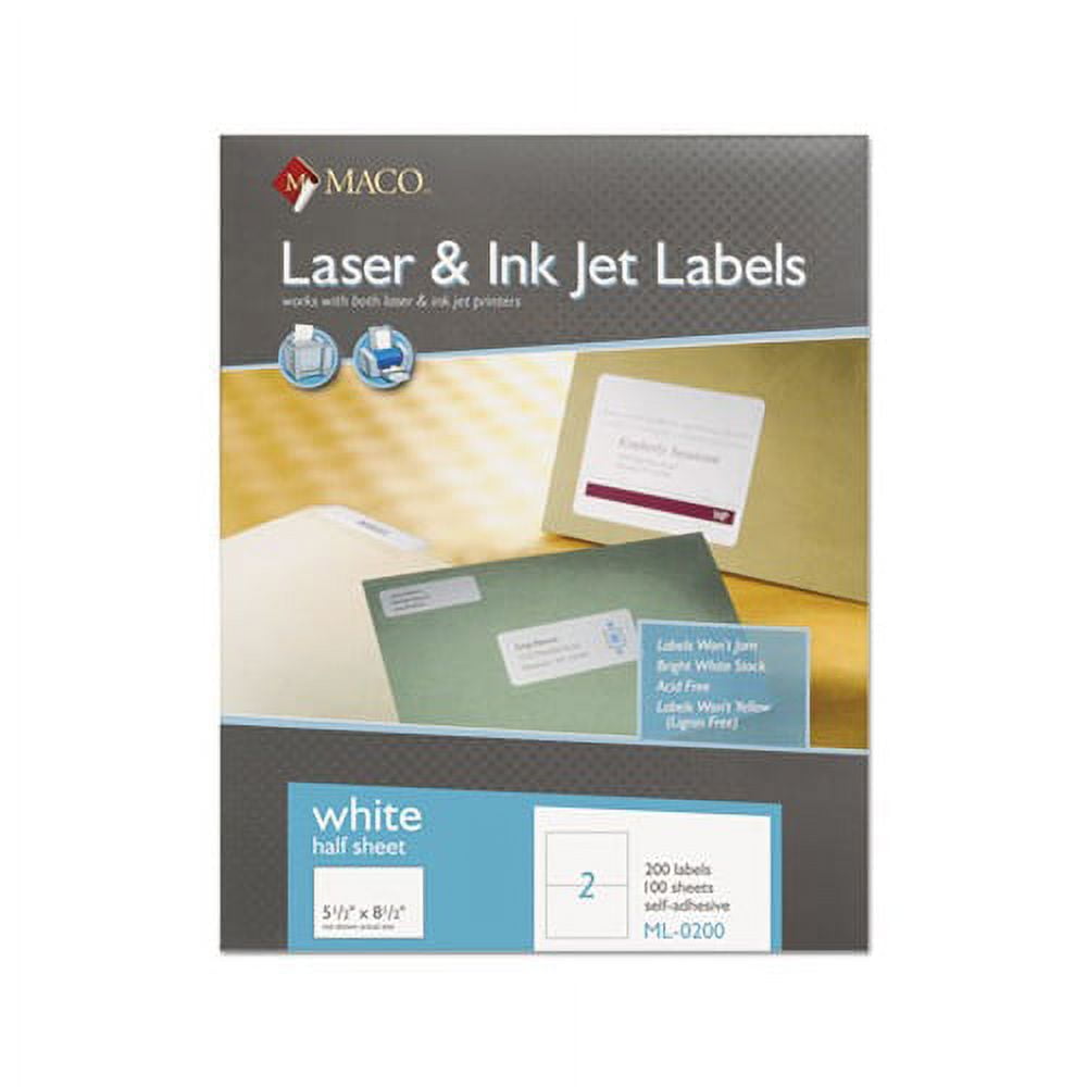 White Laser/Inkjet Shipping Labels Inkjet/Laser Printers, 5.5