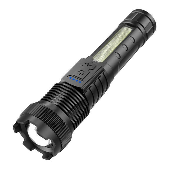 White Laser P50 Telescopic Zoom High Power Bright Flashlight with Red Blue Strobe and Clip for Outdoor Camping Security