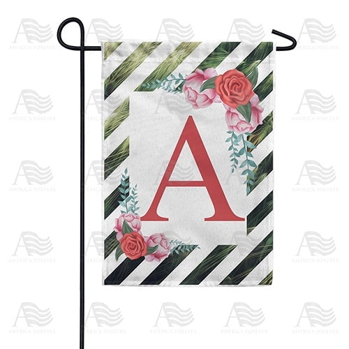 White Lattice Monogram Elegant Initial Outdoor Welcome Display, 12x18 POLE NOT INCLUDED