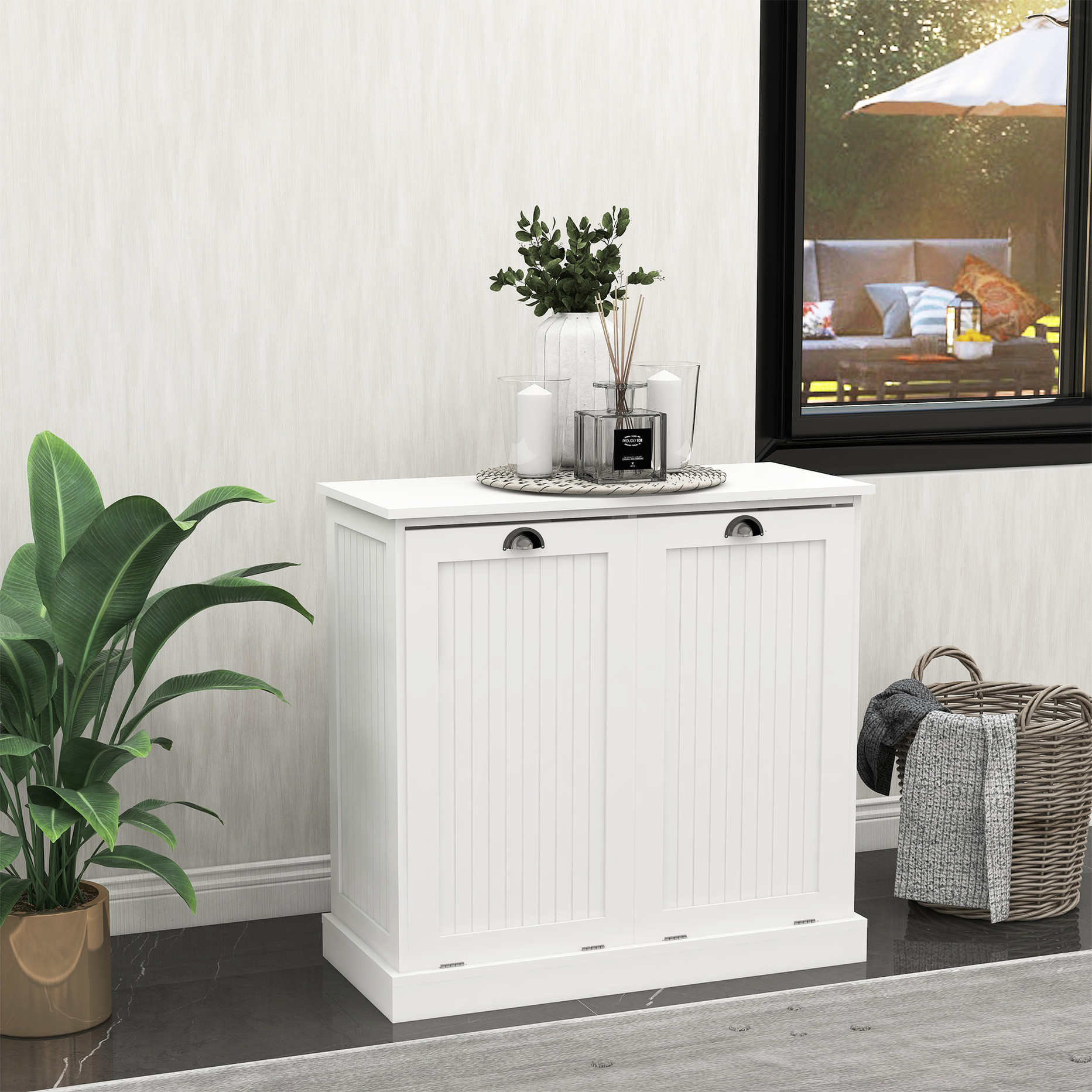 Photo inspiration: Gallery Detail: White Laundry Sorter Cabinet With Removable Bags
