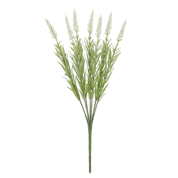 White Lavender Artificial Flowers, 1 Pcs Faux Lavender Stems for Vase Arrangement, Plastic Plants for Idoor Outdoor Decor, Table Centerpiece for Kitchen Living Room, Wedding Party Decor