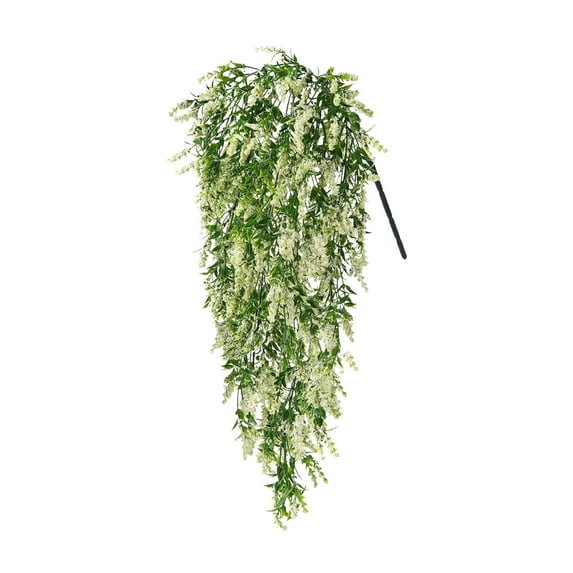 White Lavender Fake Flowers Wall Hanging Artificial Plants for Indoor Outdoor Porch Farmhouse