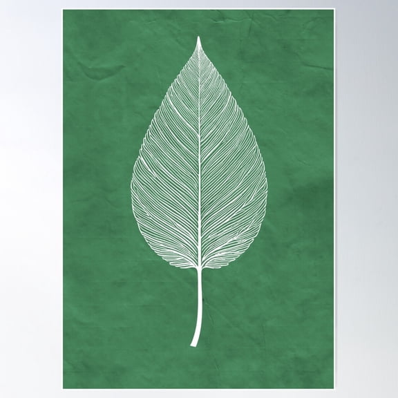 White Leaf Art Poster Wall Art, Modern Wall Decor For Living Room Bedroom, 8x12 UNFRAMED