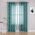 thumbnail image 1 of White Leaf Sheer Curtains for Living Room, 84 Inches Long Grommet Top Floral Leaf Embroidery Voile Sheer Curtains for Bedroom Embroidery Window Curtains, 52 x 84 Inch, 2 Panels, 1 of 9