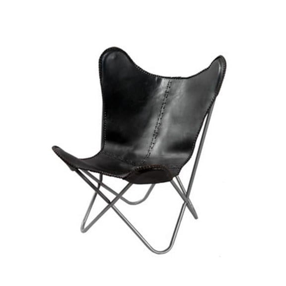 White Leather Butterfly Chair