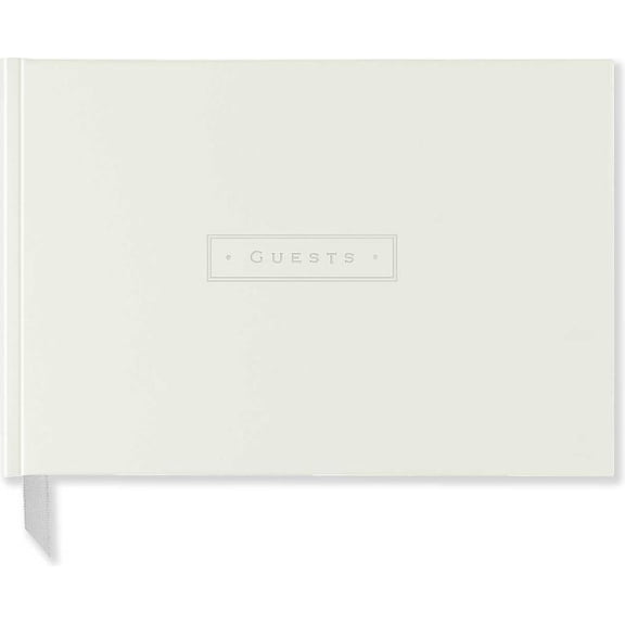 White Leather Guest Book, (Hardcover)