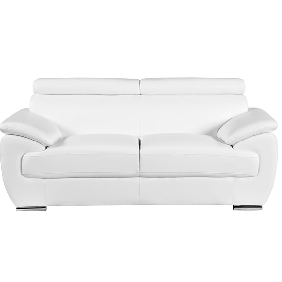 White Leather With Kiln-dried Hardwood And Fortified Reinforcement, 3-layer Foam Cushion, Stainless Steel Legs, Solid Brazilian Wood Foundation Genuine , White, Frame Elevated Parts, High Cushioning,