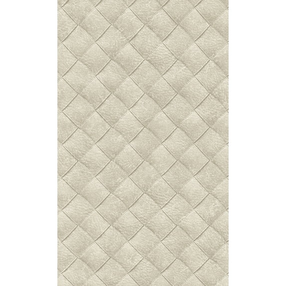 White Leather Patchwork Geometric Wallpaper R8243