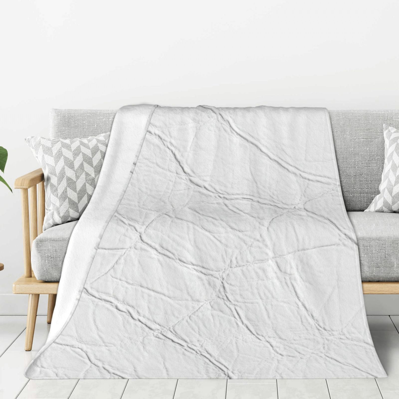 White Leather Texture (3) Throw Blanket for Stylish Warm Winter